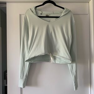 Washed Green Poise Crop Hoodie